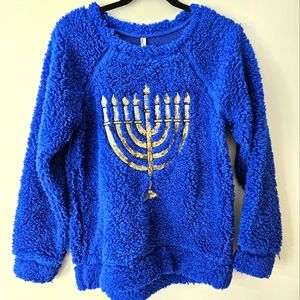 Hanukkah Menorah juniors Large Sweater Ugly Sweater